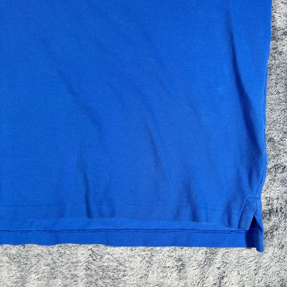 Polo Ralph Lauren Mens L Classic Fit Cotton Mesh Polo‎ Shirt Blue w/ Orange Pony